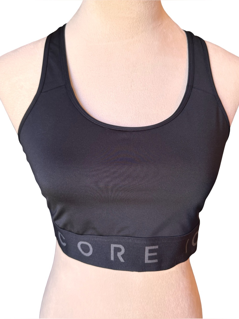 Core 10 by Reebok Racerback Black Sports Bra Size Large Workout Yoga